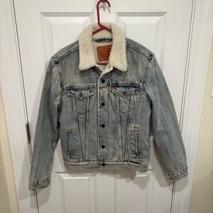 Levi's Strauss Premium Denim Trucker Sherpa Lining Jacket Men’s Small